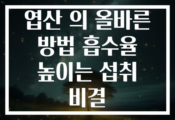 엽산 의 올바른 방법 흡수율 높이는 섭취 비결