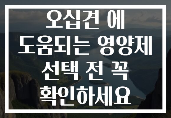 오십견 에 도움되는 영양제 선택 전 꼭 확인하세요