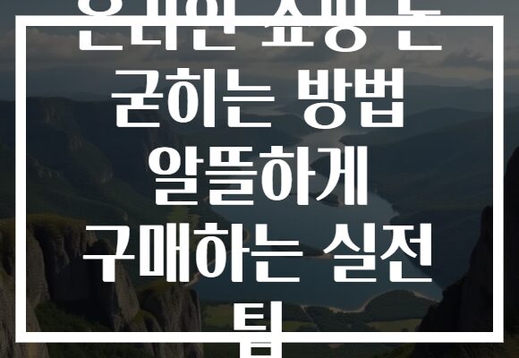 온라인 쇼핑 돈 굳히는 방법 알뜰하게 구매하는 실전 팁