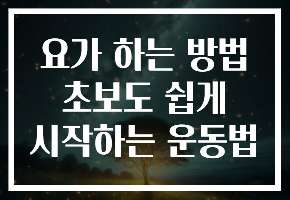 요가 하는 방법 초보도 쉽게 시작하는 운동법