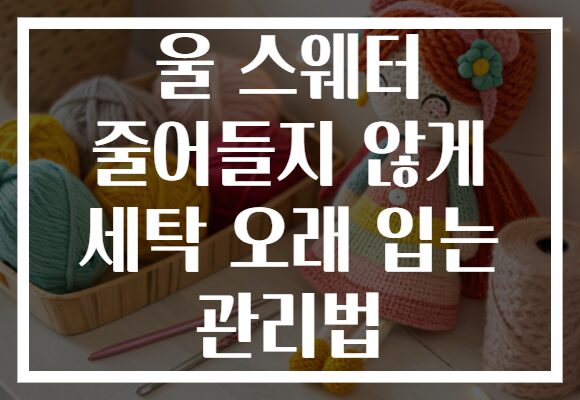 울 스웨터 줄어들지 않게 세탁 오래 입는 관리법