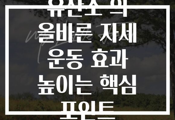 유산소 의 올바른 자세 운동 효과 높이는 핵심 포인트