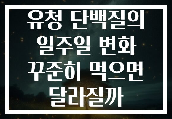 유청 단백질의 일주일 변화 꾸준히 먹으면 달라질까