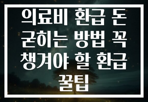 의료비 환급 돈 굳히는 방법 꼭 챙겨야 할 환급 꿀팁