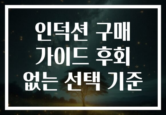 인덕션 구매 가이드 후회 없는 선택 기준