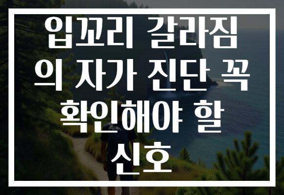 입꼬리 갈라짐 의 자가 진단 꼭 확인해야 할 신호