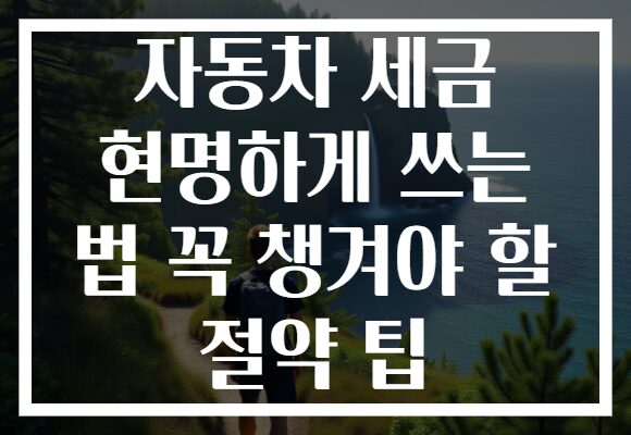 자동차 세금 현명하게 쓰는 법 꼭 챙겨야 할 절약 팁