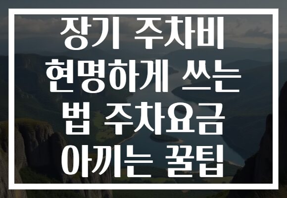 장기 주차비 현명하게 쓰는 법 주차요금 아끼는 꿀팁