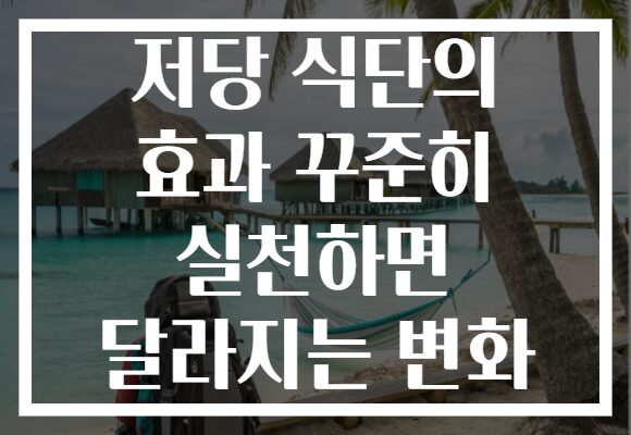 저당 식단의 효과 꾸준히 실천하면 달라지는 변화