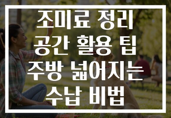 조미료 정리 공간 활용 팁 주방 넓어지는 수납 비법