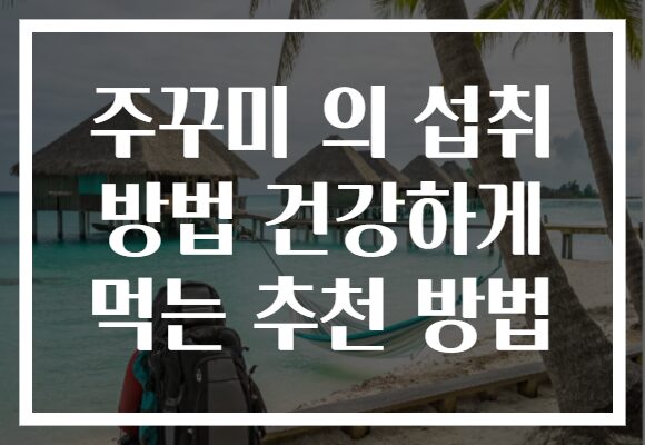 주꾸미 의 섭취 방법 건강하게 먹는 추천 방법