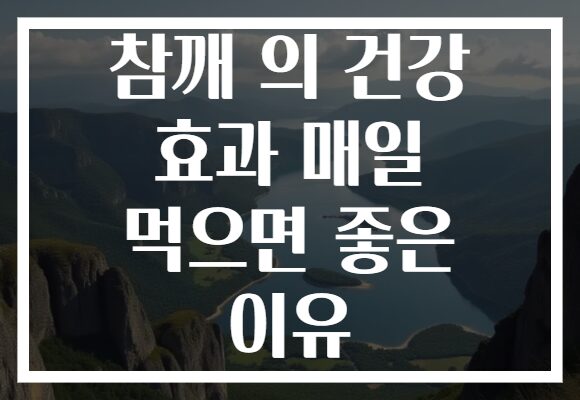 참깨 의 건강 효과 매일 먹으면 좋은 이유