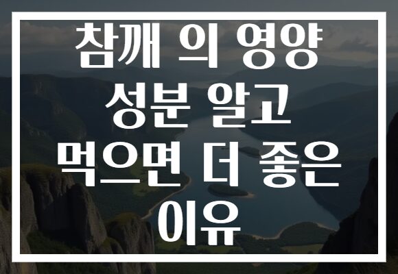 참깨 의 영양 성분 알고 먹으면 더 좋은 이유