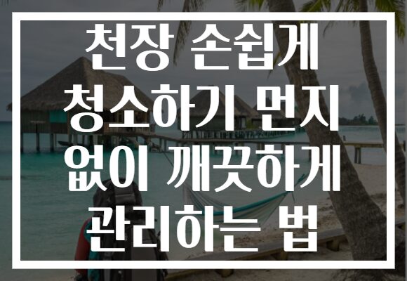 천장 손쉽게 청소하기 먼지 없이 깨끗하게 관리하는 법
