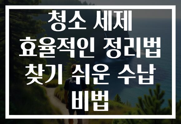 청소 세제 효율적인 정리법 찾기 쉬운 수납 비법