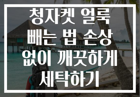청자켓 얼룩 빼는 법 손상 없이 깨끗하게 세탁하기