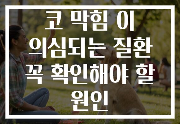 코 막힘 이 의심되는 질환 꼭 확인해야 할 원인