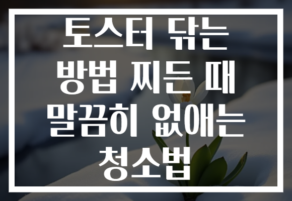 토스터 닦는 방법 찌든 때 말끔히 없애는 청소법