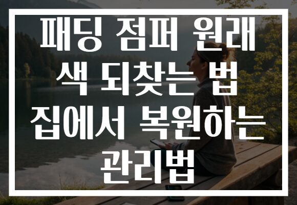 패딩 점퍼 원래 색 되찾는 법 집에서 복원하는 관리법