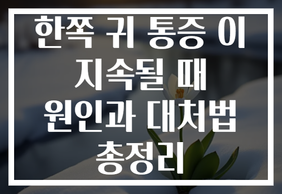 한쪽 귀 통증 이 지속될 때 원인과 대처법 총정리