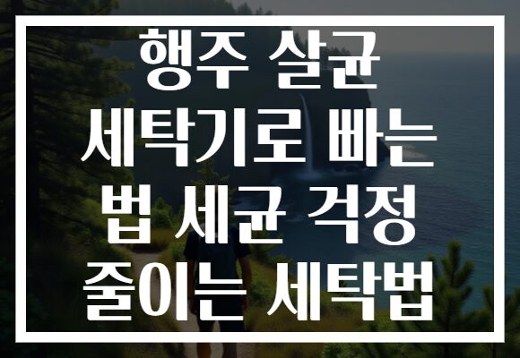 행주 살균 세탁기로 빠는 법 세균 걱정 줄이는 세탁법