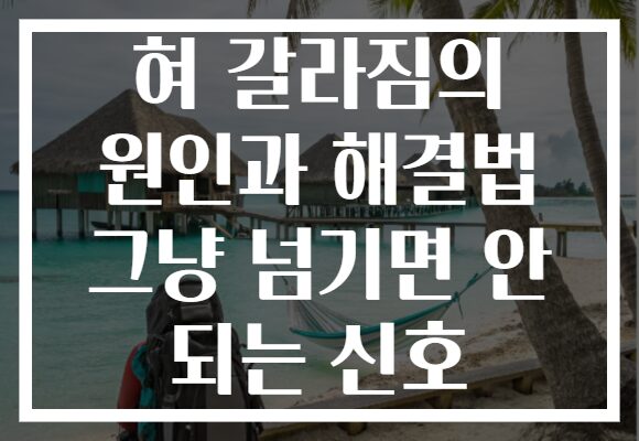 혀 갈라짐의 원인과 해결법 그냥 넘기면 안 되는 신호