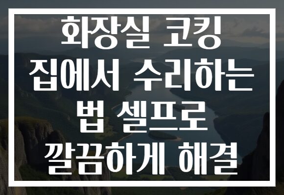 화장실 코킹 집에서 수리하는 법 셀프로 깔끔하게 해결