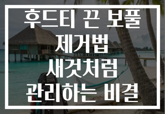 후드티 끈 보풀 제거법 새것처럼 관리하는 비결