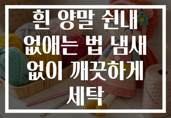 흰 양말 쉰내 없애는 법 냄새 없이 깨끗하게 세탁