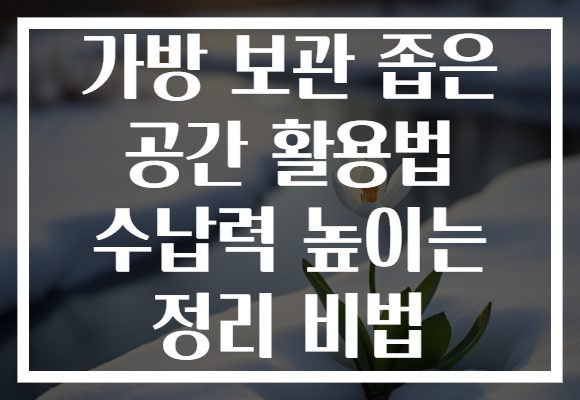 가방 보관 좁은 공간 활용법 수납력 높이는 정리 비법