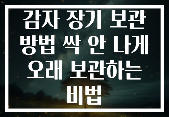 감자 장기 보관 방법 싹 안 나게 오래 보관하는 비법