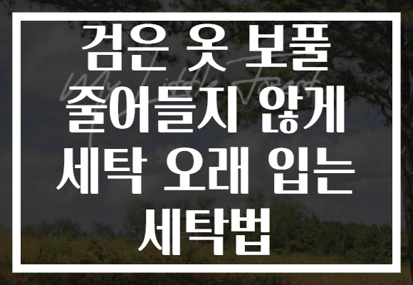 검은 옷 보풀 줄어들지 않게 세탁 오래 입는 세탁법
