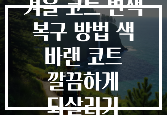 겨울 코트 변색 복구 방법 색 바랜 코트 깔끔하게 되살리기