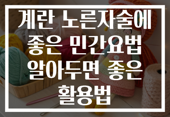 계란 노른자술에 좋은 민간요법 알아두면 좋은 활용법