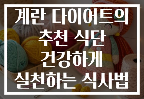 계란 다이어트의 추천 식단 건강하게 실천하는 식사법
