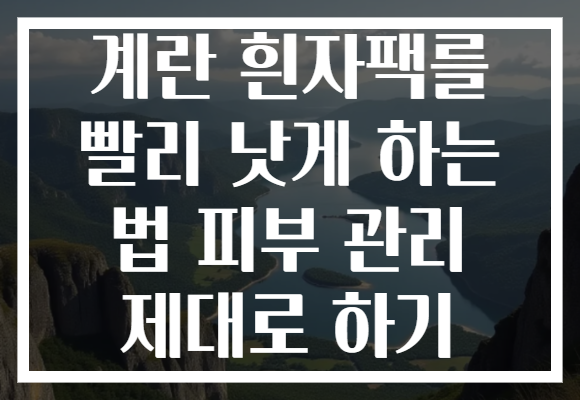 계란 흰자팩를 빨리 낫게 하는 법 피부 관리 제대로 하기