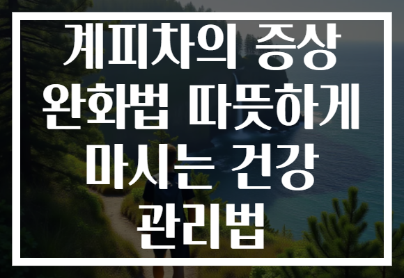 계피차의 증상 완화법 따뜻하게 마시는 건강 관리법