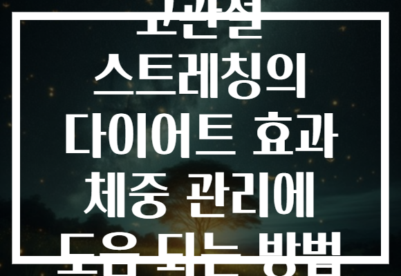 고관절 스트레칭의 다이어트 효과 체중 관리에 도움 되는 방법