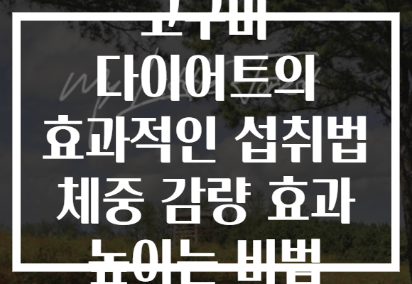 고구마 다이어트의 효과적인 섭취법 체중 감량 효과 높이는 비법