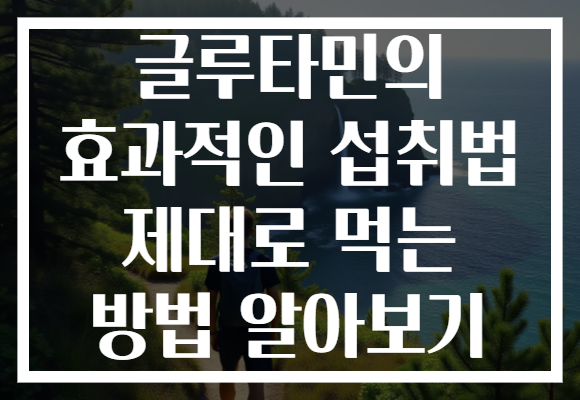 글루타민의 효과적인 섭취법 제대로 먹는 방법 알아보기