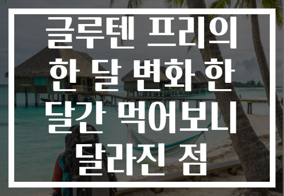 글루텐 프리의 한 달 변화 한 달간 먹어보니 달라진 점
