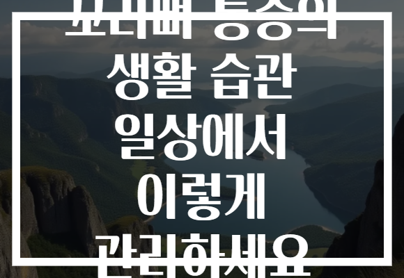 꼬리뼈 통증의 생활 습관 일상에서 이렇게 관리하세요
