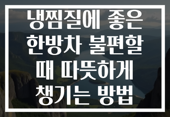 냉찜질에 좋은 한방차 불편할 때 따뜻하게 챙기는 방법