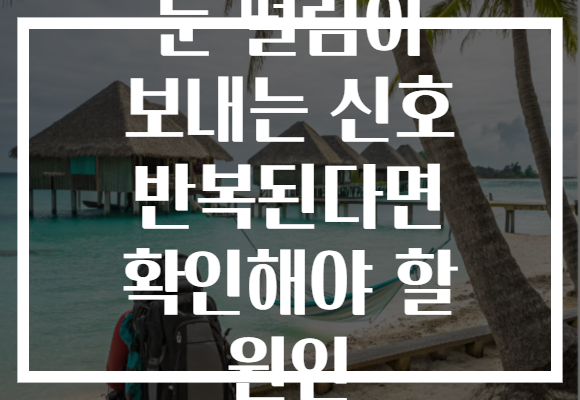 눈 떨림이 보내는 신호 반복된다면 확인해야 할 원인