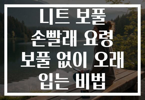 니트 보풀 손빨래 요령 보풀 없이 오래 입는 비법