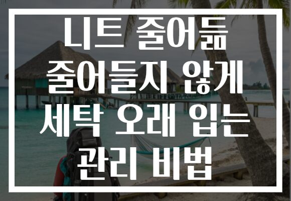 니트 줄어듦 줄어들지 않게 세탁 오래 입는 관리 비법
