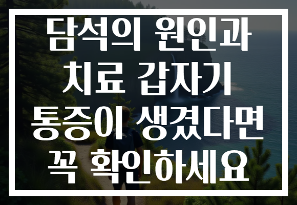 담석의 원인과 치료 갑자기 통증이 생겼다면 꼭 확인하세요