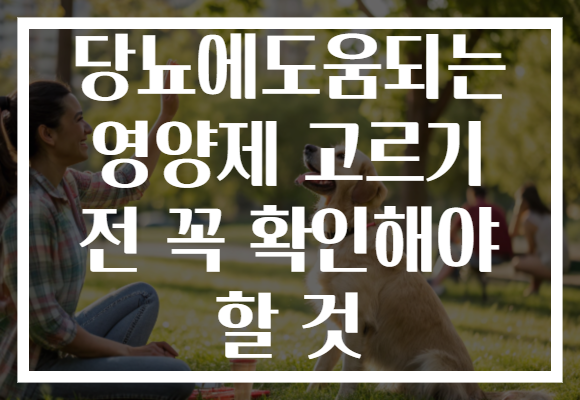 당뇨에도움되는 영양제 고르기 전 꼭 확인해야 할 것