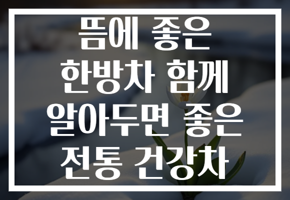 뜸에 좋은 한방차 함께 알아두면 좋은 전통 건강차