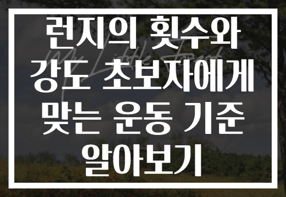 런지의 횟수와 강도 초보자에게 맞는 운동 기준 알아보기